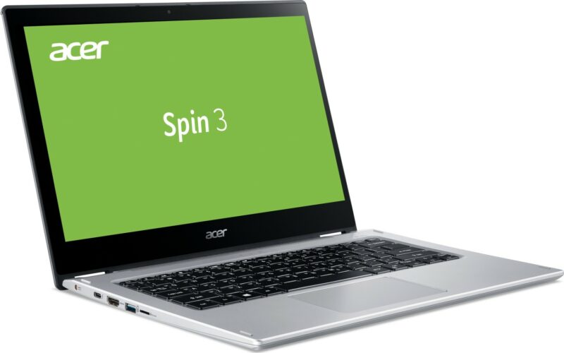 Acer Spin 3 silber, Core i5-1035G4, 8GB RAM, 512GB SSD, DE | Display | 14zoll | 1920x1080 (FHD) | 16:9 | 157ppi | 60Hz | Multi-Touch | glare (glänzend) | IPS | Digitizer | CPU | Intel Core i5-1035G4 | 4C | 8T | 1.10-3.70GHz | 6MB+2MB Cache | 15W TDP | 12-25W cTDP | Codename zollIce Lak | Zustand: Gut