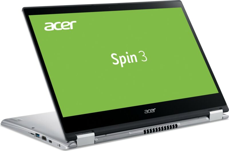 Acer Spin 3 silber, Core i5-1035G4, 8GB RAM, 512GB SSD, DE | Display | 14zoll | 1920x1080 (FHD) | 16:9 | 157ppi | 60Hz | Multi-Touch | glare (glänzend) | IPS | Digitizer | CPU | Intel Core i5-1035G4 | 4C | 8T | 1.10-3.70GHz | 6MB+2MB Cache | 15W TDP | 12-25W cTDP | Codename zollIce Lak | Zustand: Gut