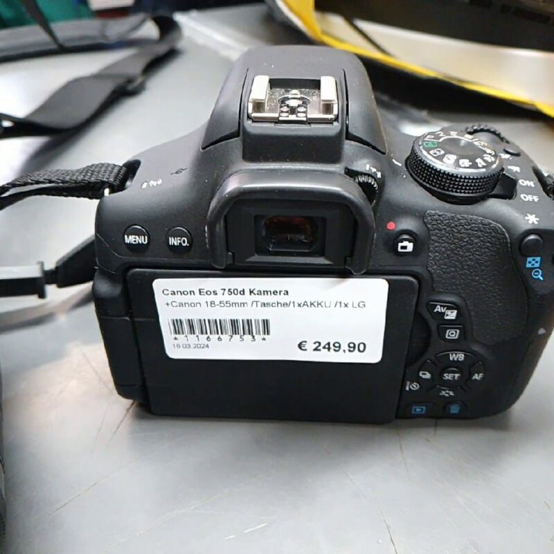 Canon Eos 750d Kamera  | +Canon 18-55mm  | Tasche | 1xAKKU  | 1x Ladegerät  | Zustand: Sehr Gut